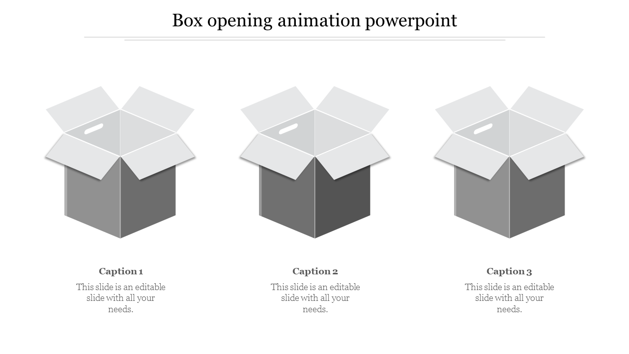 box opening animation powerpoint-Gray